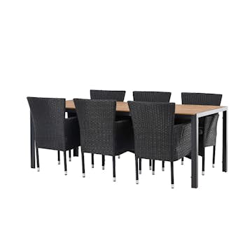 Matgrupp Venture Home Break Bord med 6 Malina Stolar