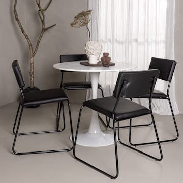 Matgrupp Venture Home Hamden Ø80 cm med 4 Kenth stolar