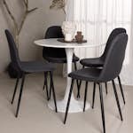 Matgrupp Venture Home Hamden Ø80 cm med 4 Polar stolar