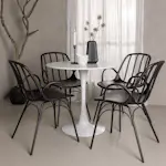 Matgrupp Venture Home Hamden Ø80 cm med 4 Dyrön stolar