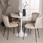 Matgrupp Venture Home Hamden Ø80 cm med 4 Limhamn Light stolar