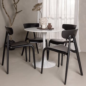 Matgrupp Venture Home Hamden Ø80 cm med 4 Ursholmen stolar