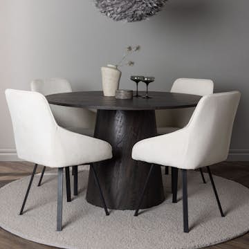 Matgrupp Venture Home Lanzo Ø120 cm med 4 st Rosie stolar