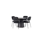 Matgrupp Venture Home Lanzo Ø120 cm med 4 st Yesterday stolar