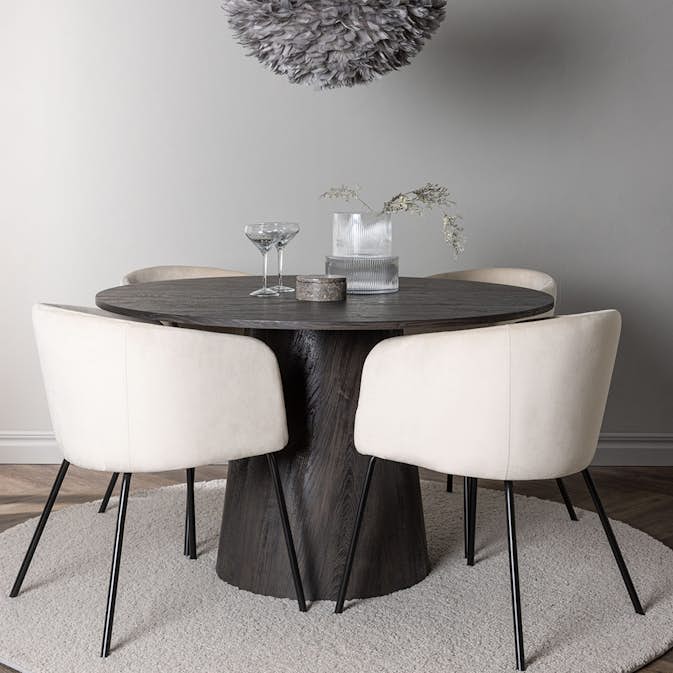 Matgrupp Venture Home Lanzo Ø120 cm med 4 st Berit stolar