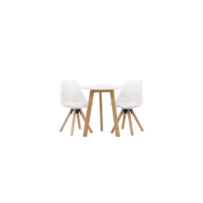 Matgrupp Venture Home Leonora Ø65 cm med 2 st Zeno stolar