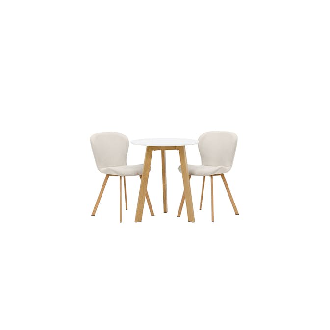 Matgrupp Venture Home Leonora Ø65 cm med 2 st Lilja stolar