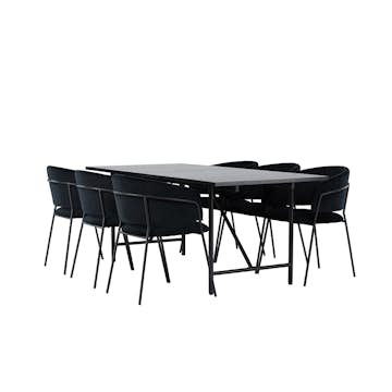 Matgrupp Venture Home Astrid med 6 Selma Stolar