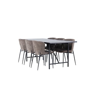 Matgrupp Venture Home Astrid med 6 Modesto Stolar
