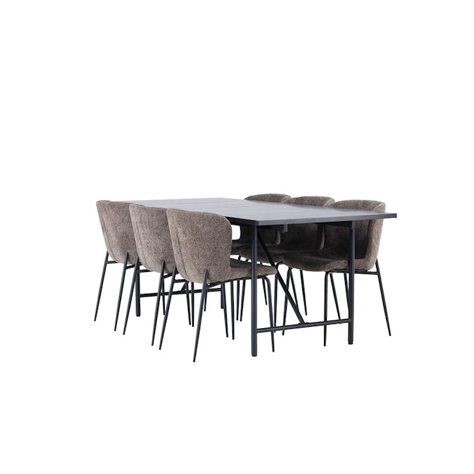 Matgrupp Venture Home Astrid med 6 Modesto Stolar