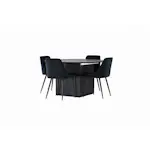 Matgrupp Venture Home Matilda med 4 Night Sammet Stolar