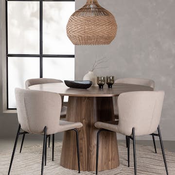 Matgrupp Venture Home Lanzo Ø120 cm med 4 st Modesto stolar