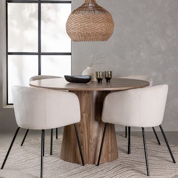 Matgrupp Venture Home Lanzo Ø120 cm med 4 st Berit stolar