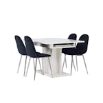 Matgrupp Venture Home Pluto med 4 Polar Sammet Stolar