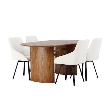 Matgrupp Venture Home Isolde med 4 Rosie Stolar