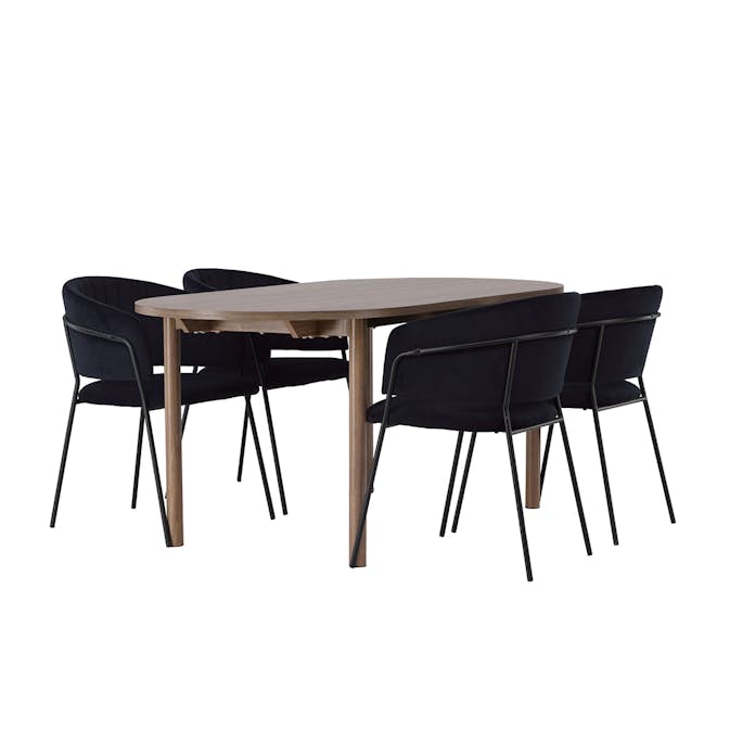 Matgrupp Venture Home Andy Ø120 cm med 4st Selma Matstolar