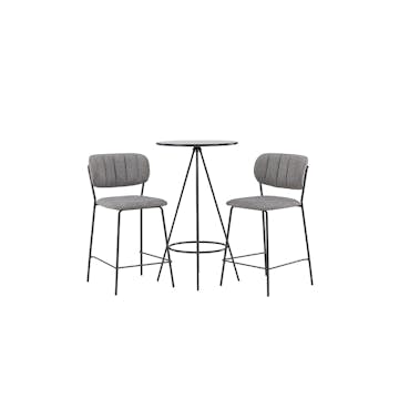 Matgrupp Venture Home Bistro Ø60 cm med 2 st Bell stolar