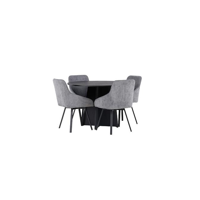 Matgrupp Venture Home Bootcut Ø110 cm med 4 st Rosie stolar