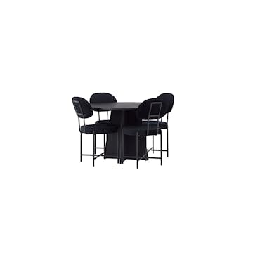 Matgrupp Venture Home Bootcut Ø110 cm med 4 st Stella stolar