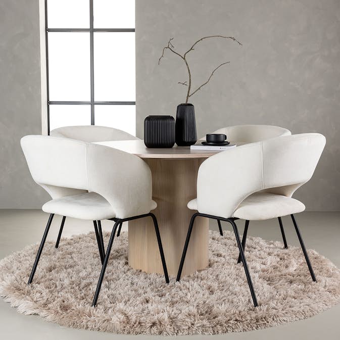 Matgrupp Venture Home Olivia Ø110 cm med 4 st Day stolar