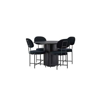 Matgrupp Venture Home Olivia Ø110 cm med 4 st Stella stolar