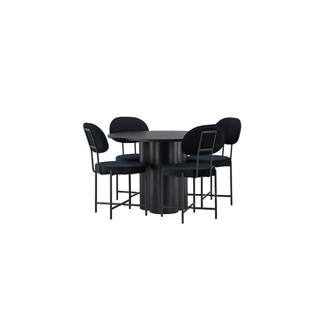 Matgrupp Venture Home Olivia Ø110 cm med 4 st Stella stolar