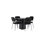 Matgrupp Venture Home Olivia Ø110 cm med 4 st Yesterday stolar