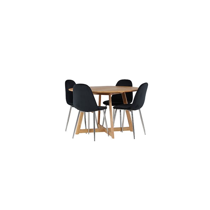 Matgrupp Venture Home Yakidon Ø120 cm med 4 st Polar stolar