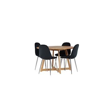 Matgrupp Venture Home Yakidon Ø120 cm med 4 st Polar stolar