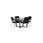 Matgrupp Venture Home Durango Ø120 cm med 4 st Yesterday stolar