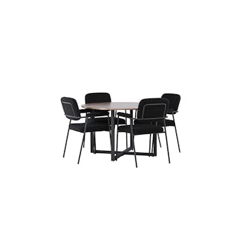 Matgrupp Venture Home Durango Ø120 cm med 4 st Yesterday stolar