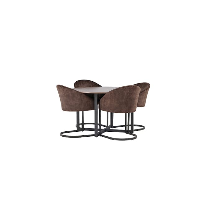 Matgrupp Venture Home Durango Ø120 cm med 4 st Evening stolar