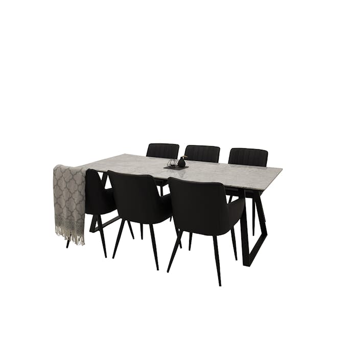 Matgrupp Venture Home Estelle Ø115 cm med 6st Comfort Matstolar