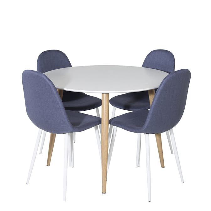 Matgrupp Venture Home Polar Ø100 cm med 4st Plaza Matstolar