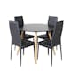 Matgrupp Venture Home Plaza Ø100 cm med 4st Slim Matstolar