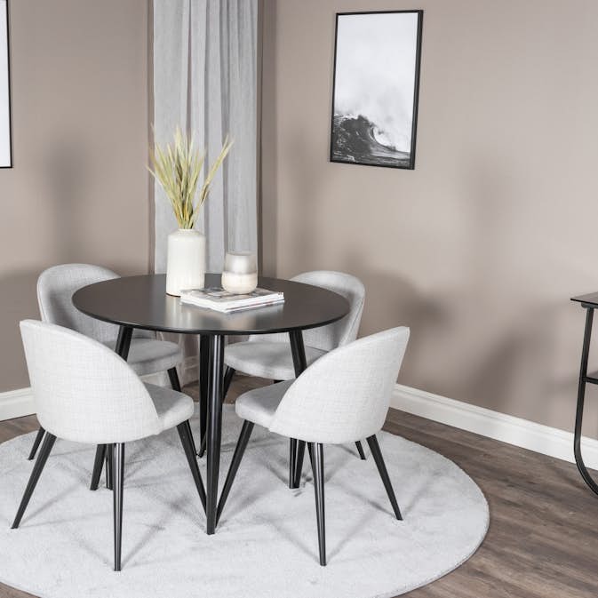 Matgrupp Venture Home Plaza med 4st Velvet Stolar