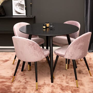 Matgrupp Venture Home Plaza med 4st Velvet Stolar