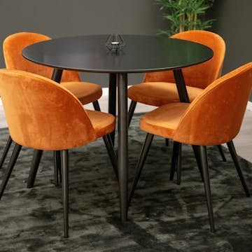 Matgrupp Venture Home Plaza med 4st Velvet Stolar