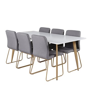 Matgrupp Venture Home Polar Ø100 cm med 6st Mace Matstolar