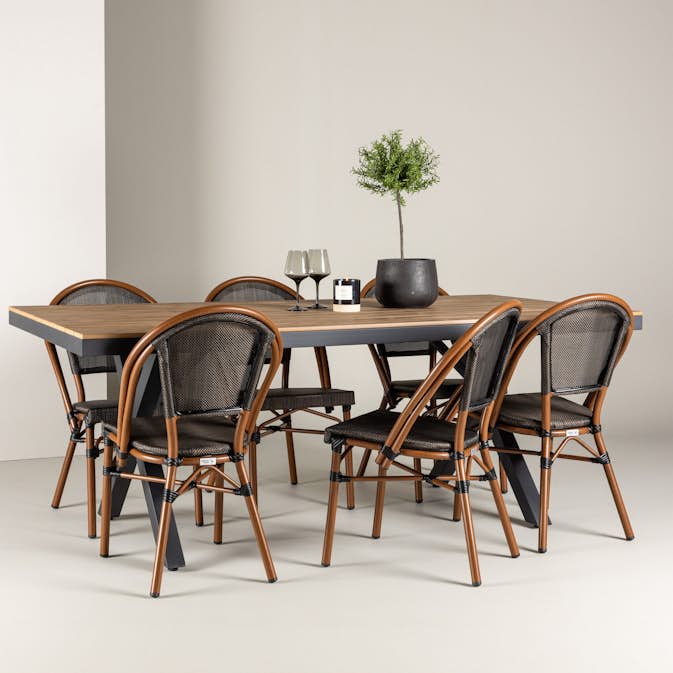 Trädgårdsgrupp Venture Home Garcia med 6 Guarda Stolar