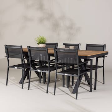 Trädgårdsgrupp Venture Home Garcia med 6 Copacabana Stolar