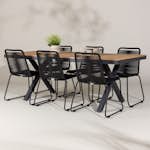 Trädgårdsgrupp Venture Home Garcia med 6 Lindos Trädgårdsstolar