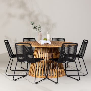 Trädgårdsgrupp Venture Home Tucumán med 6 Lindos Trädgårdsstolar