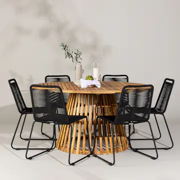 Trädgårdsgrupp Venture Home Tucumán med 6 Lindos Trädgårdsstolar