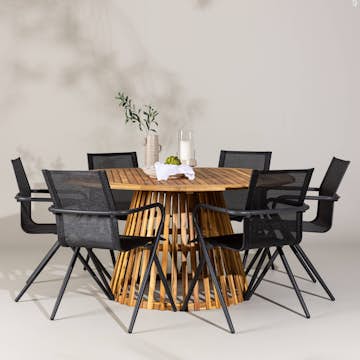 Trädgårdsgrupp Venture Home Tucumán med 6 Alina Trädgårdsstolar