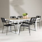 Trädgårdsgrupp Venture Home Merlo med 6 Lindos Karmstolar