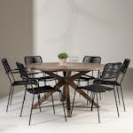 Trädgårdsgrupp Venture Home Rosario med 6 Lindos Karmstolar