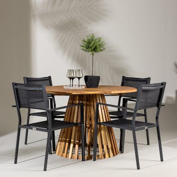 Trädgårdsgrupp Venture Home Lumpur med 4 Copacabana Stolar