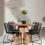 Trädgårdsgrupp Venture Home Lumpur med 4 Lindos Trädgårdsstolar