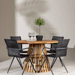 Trädgårdsgrupp Venture Home Lumpur med 4 Alina Trädgårdsstolar